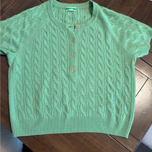 J. Crew Mint Cable Knit Sweater